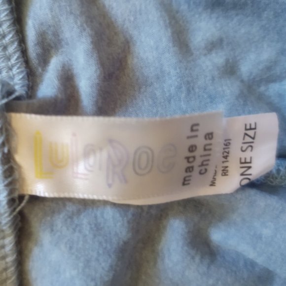 Lularoe Heather Blue Solid One Size (2-10) Leggings NWOT - Picture 2 of 4